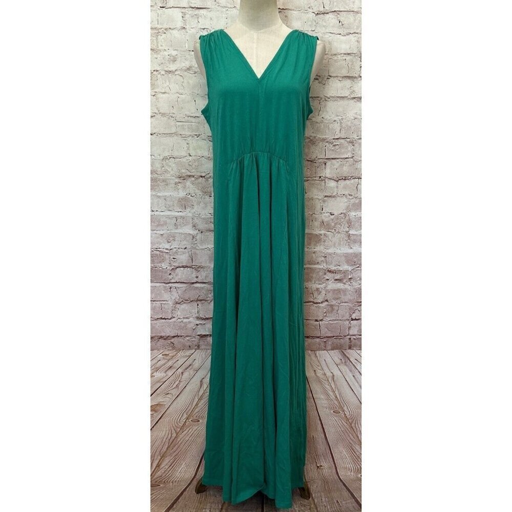 Soft Surroundings Antonia Maxi Tank Dress Womens Small Parakeet Green Stretch